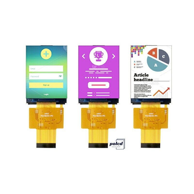 Polcd Mini 2.4 Inch IPS TFT LCD Display Module 40 pin Panel Layar LCD Ukuran Kecil 240x320