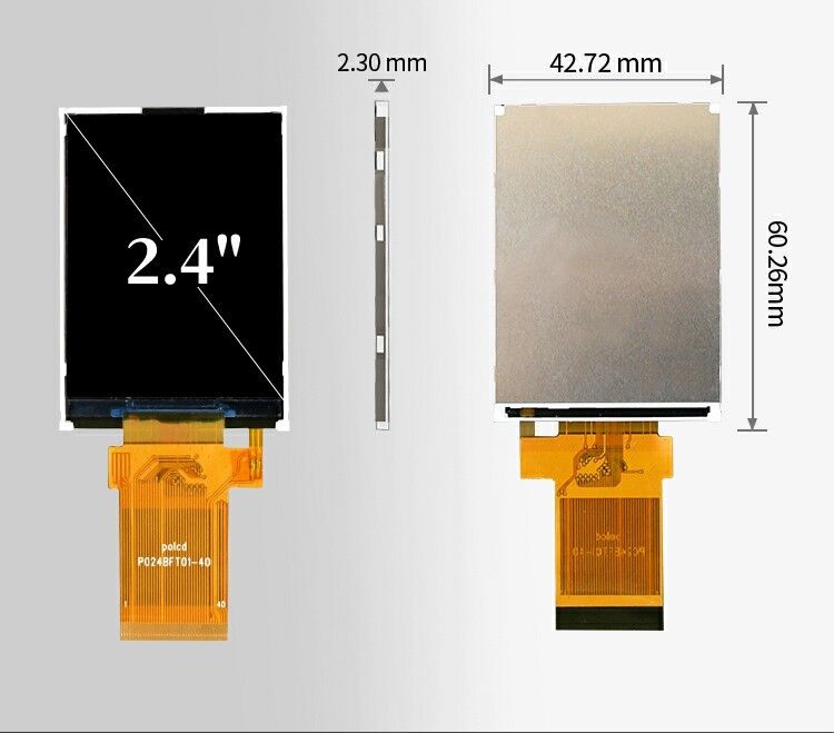 Polcd 2.4 inci LCM Modul Transflektif SPI MCU Pengelasan 20pin Resolusi 240x320 TFT LCD Screen