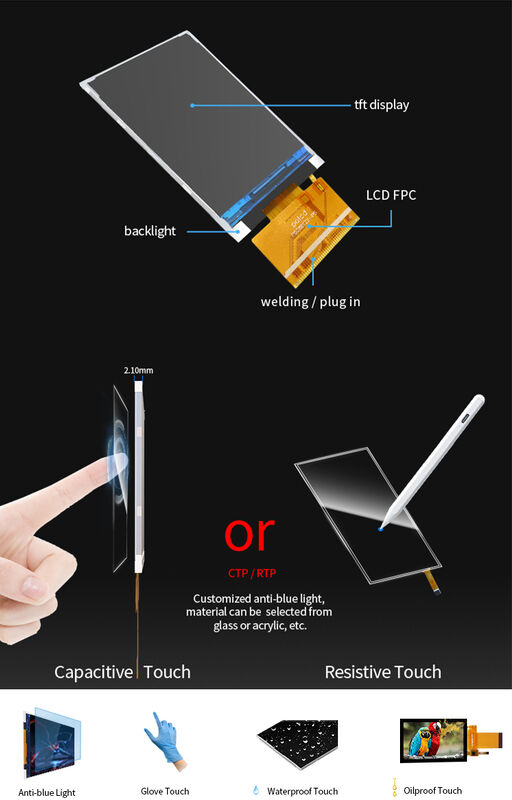 Polcd 2,8 inci TFT Display 240x320 Pixel IPS Panel layar 37 Pin MCU ST7789V TFT LCD Modul