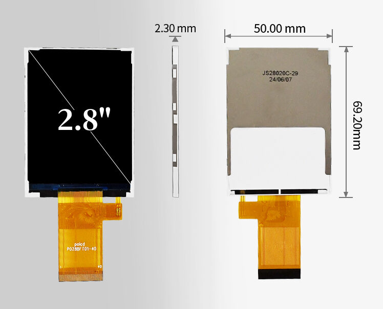 Polcd 2.8 Inch 240*320 Transflektif LCD Screen ST7789T3 Mcu Spi Interface 2.8