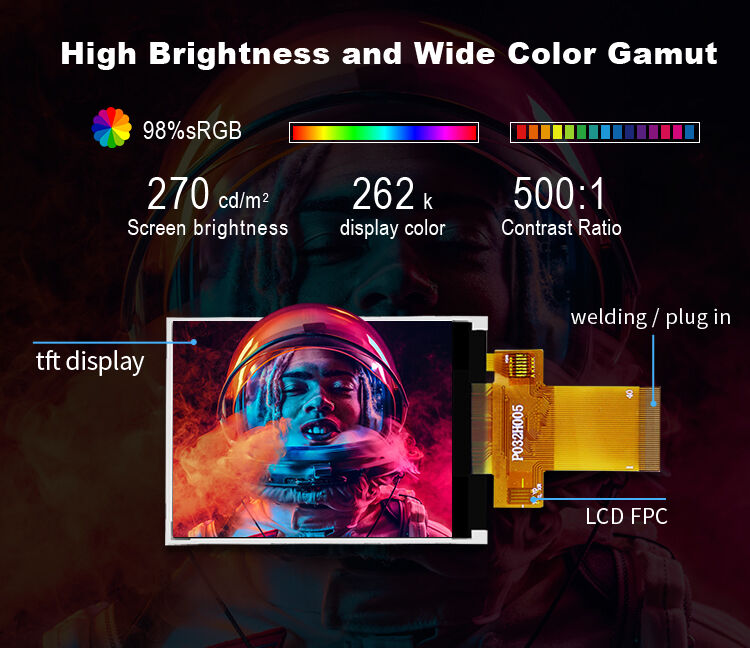 Polcd Layar TFT Kecil 3,2 inci ukuran 240x320 piksel IC Driver ILI9488 Lcd