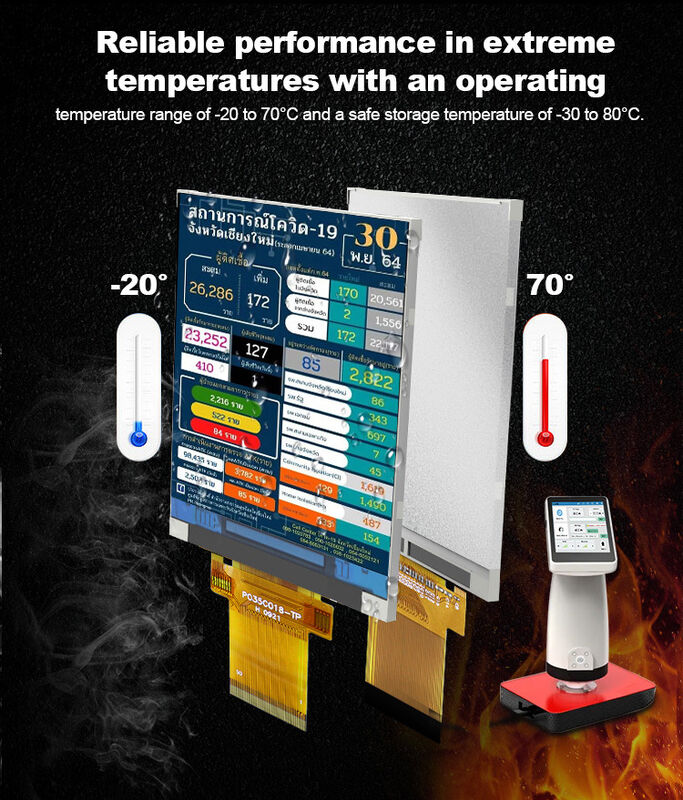 Polcd 300 Nit Layar Sentuh Kapasitif 3,5 Inci ILI9488 Layar Sentuh Tft Lcd