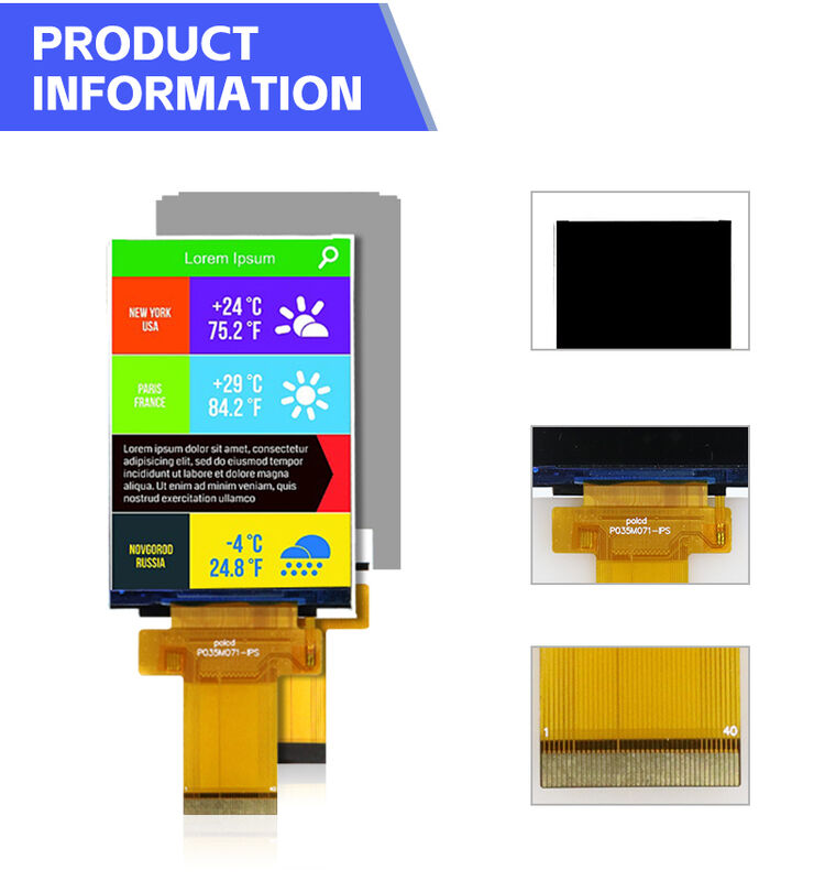 Polcd 3.5 Inch TFT Display MCU SPI Interface Industrial Equipment IPS Screen Full View Color Lcd Module