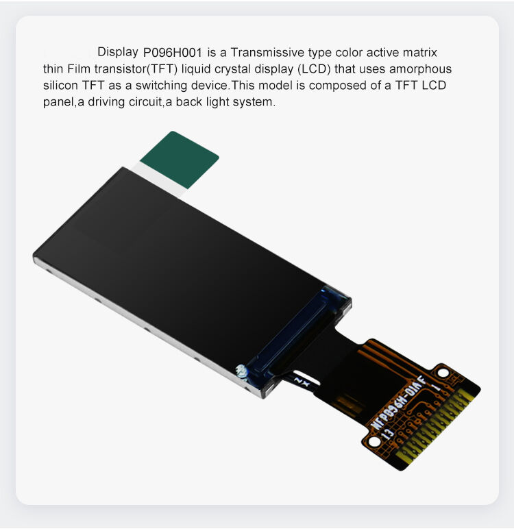 Modul Tampilan TFT LCD Polcd 0,96 Inci Pemasok Sudut Pandang IPS Antarmuka SPI 80*160 dengan FPC Kustom