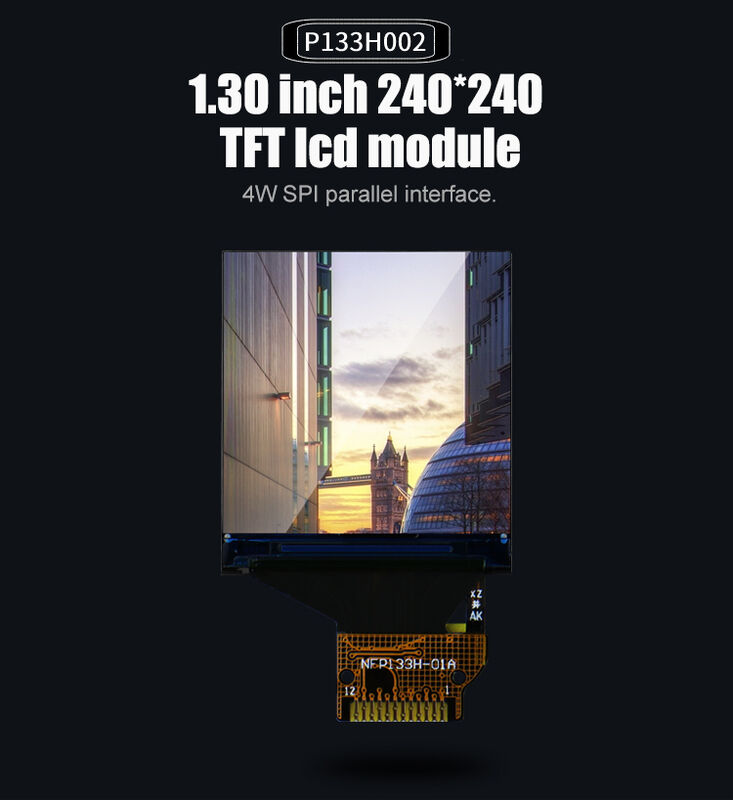 Polcd Square LCD Manufacturer Ukuran kecil 240*240 SPI Interface IPS TFT 1.3 Inch LCD Display Panel