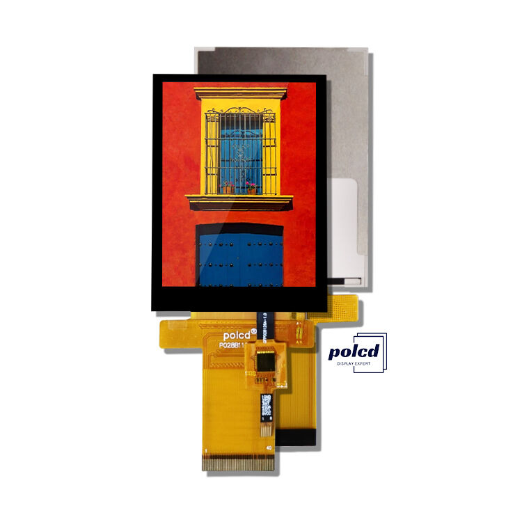 Polcd Custom Industrial 2.8 Inch RGB Display Panel Waterproof Kapasitif TFT LCD Modul dengan layar sentuh