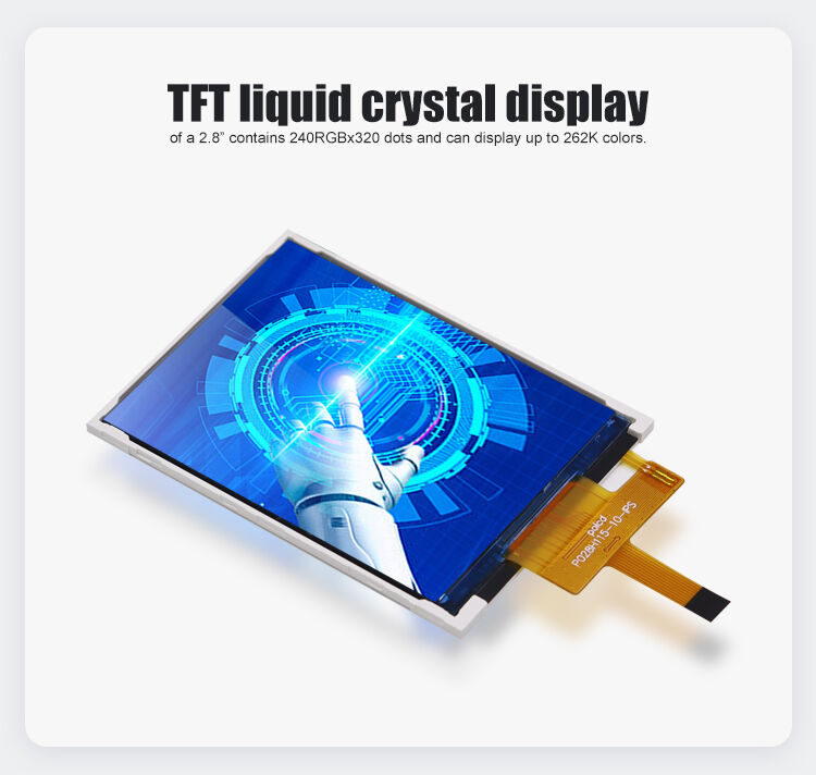 Polcd 2.8'' TFT LCD Menyesuaikan Layar Panel Warna Resolusi 240*320 Layar LCD IPS 260 nit