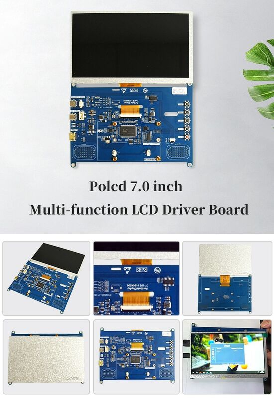 Polcd 7 Inch LCD Driver Board Mini HD-MI USB Interface Dukungan Audio Speaker 50Pin RGB Interface TFT Controller Board