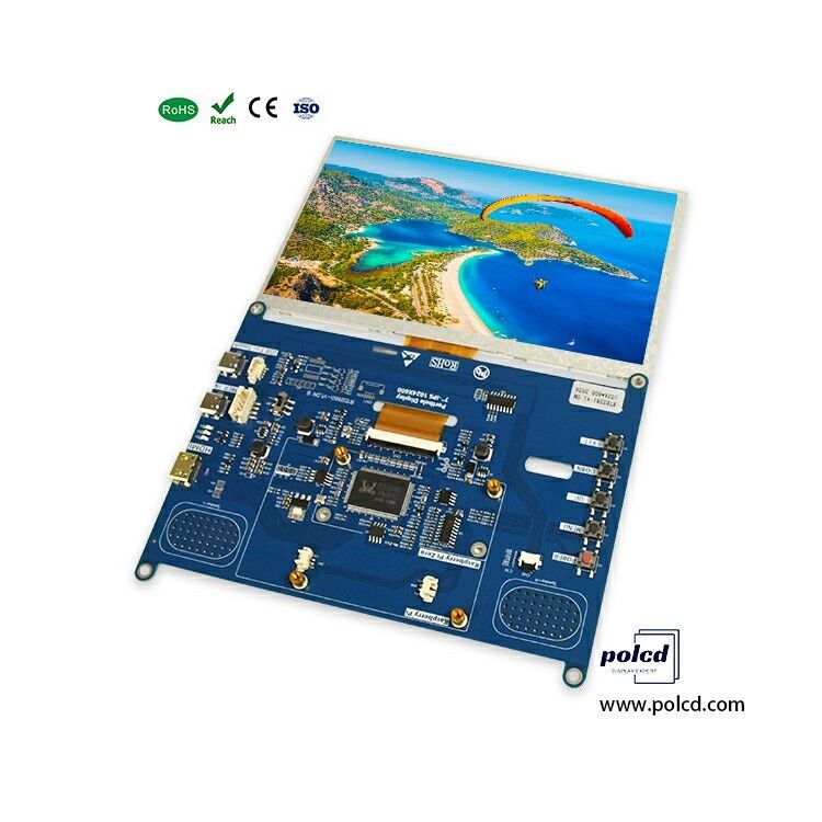 Polcd High Brightness 7 Inch 1024x600 RGB LCD Drive Board RTD2281 dengan Speaker Audio untuk Industrial Outdoor Display