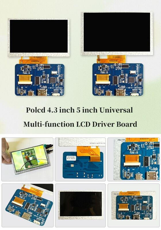 Polcd RTD2281 LCD Driver Board 5 4.3 Inch HDM-I 800x480 Touch Screen TFT Display Module untuk Raspberry Pi