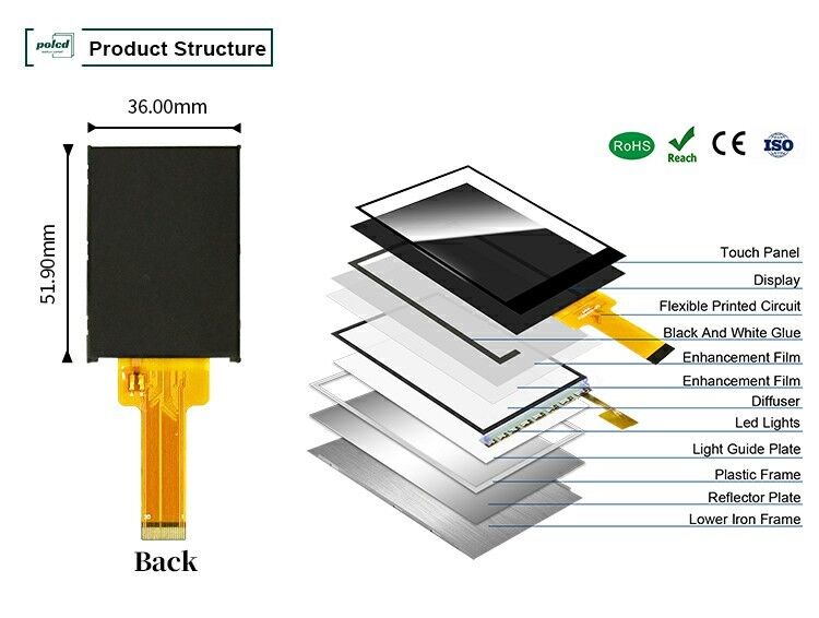 Polcd Liquid Crystal Display 2.0 Inch Mini Full Color ST7789 MCU IPS Full Angle View 240x320 TFT LCD Modul