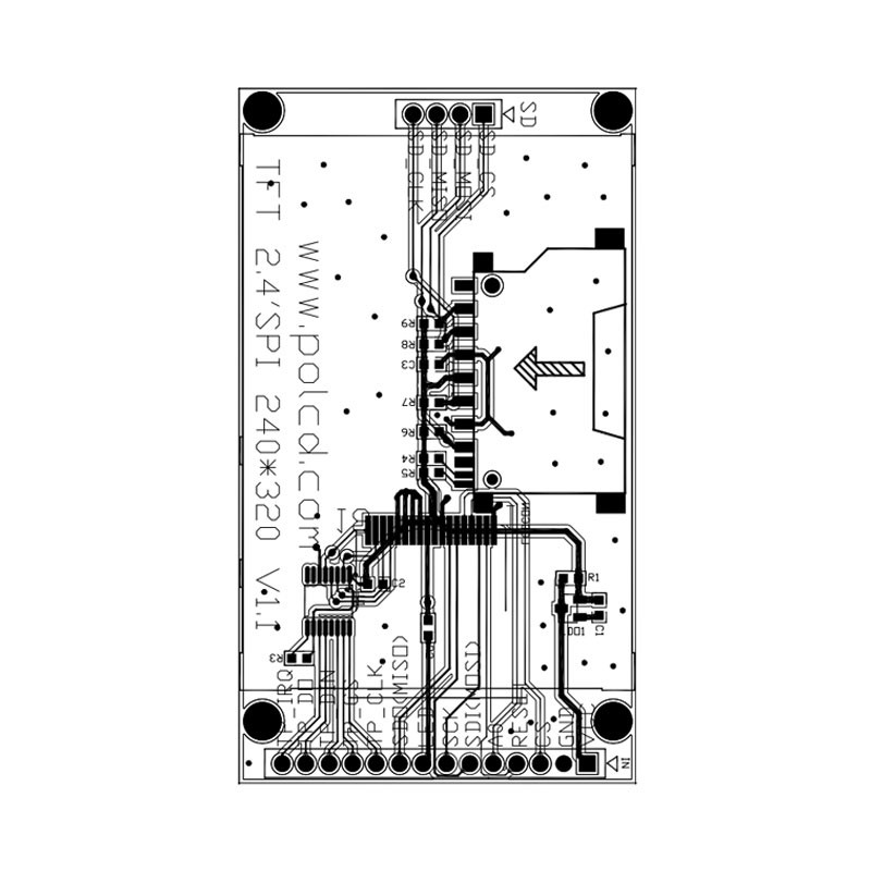 Polcd 18 Pin 260 NIT 2.4 Inch Layar Tft 240X320 Lcd Layar Sentuh Kapasitif