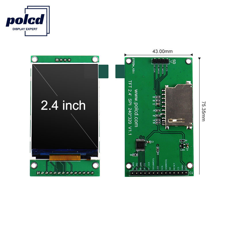 Polcd 18 Pin 260 NIT 2.4 Inch Layar Tft 240X320 Lcd Layar Sentuh Kapasitif