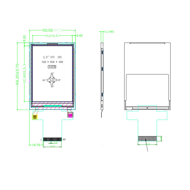 Polcd 4 Wire ST7789V IPS TFT LCD Display 2.8 Spi Tft Modul 240X320 Piksel