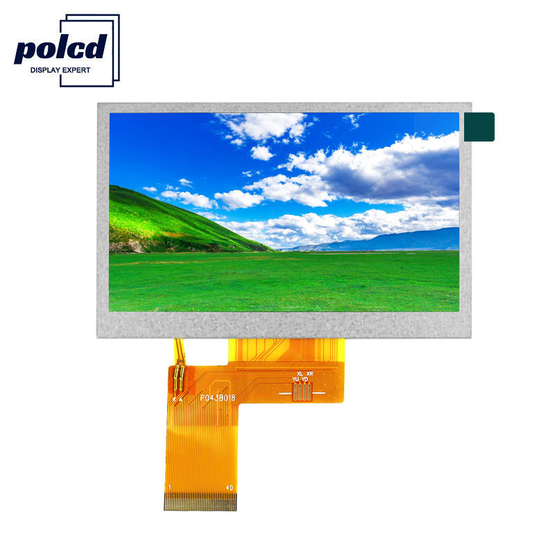 Kecerahan Polcd 300 Layar Tft Lcd 4,3 Inci Layar Sentuh Resistif 800X480 TFT