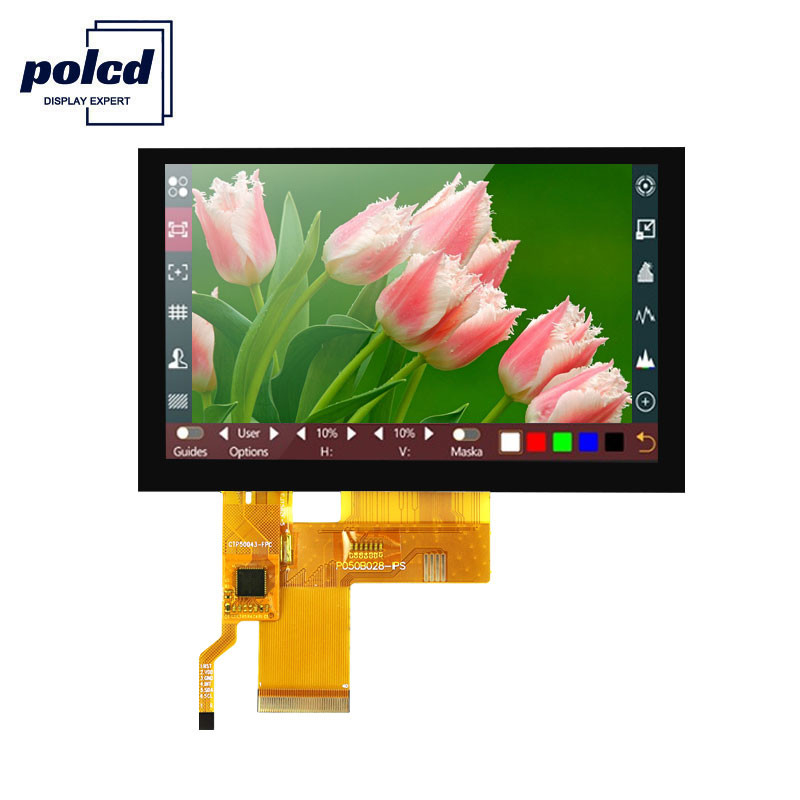Polcd Pixel 800x480 Tft Sentuh Kapasitif RGB 24 Bit 4.3 Tft Layar Sentuh Lcd