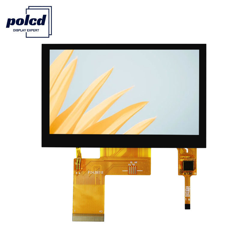Polcd Pixel 800x480 Tft Sentuh Kapasitif RGB 24 Bit 4.3 Tft Layar Sentuh Lcd