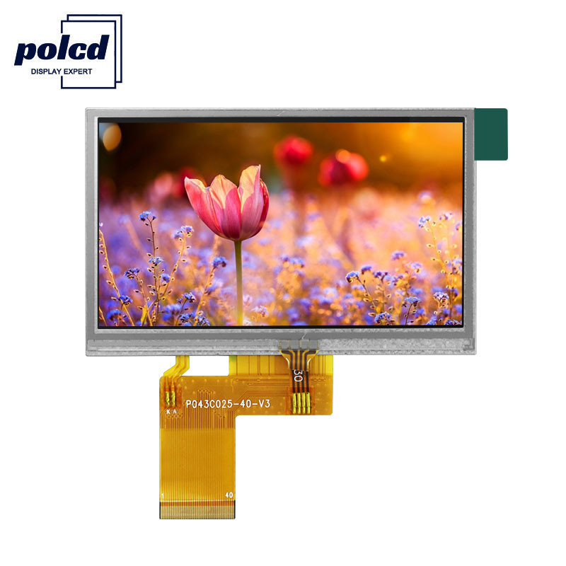 Polcd ILI6485 480x272 Tft Layar Lcd 4.3 Inch TFT Layar Sentuh Resistif 40 Pin