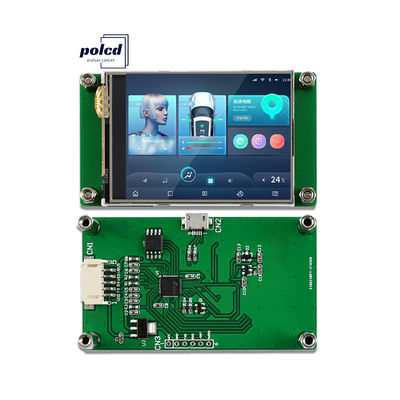 Polcd 2.4 Inch Tft Lcd Module 240*320 Hmi Uart Port Smart Lcd Display Layar sentuh Resistensi Industri