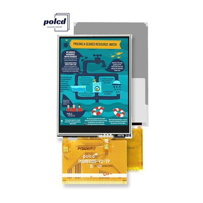 Polcd 2,8 Inci Sudut Pandang Penuh TFT LCD Layar Sentuh Panel IPS yang Dapat Dibaca Sinar Matahari