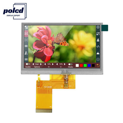Polcd RGB 24 Bit 4.3 Inch Layar Tft 300 Nits Layar Sentuh Kapasitif Tft